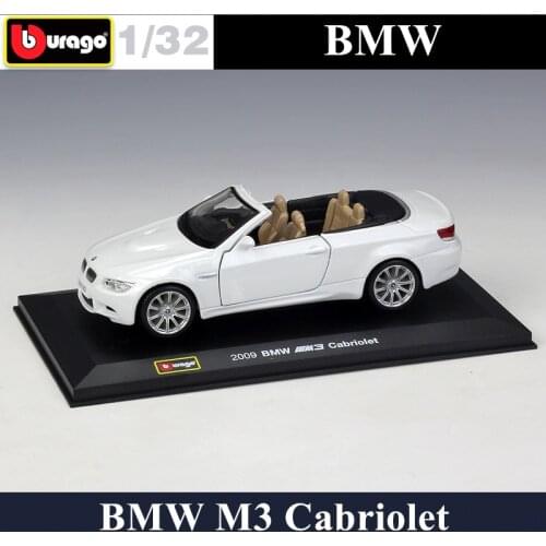 Bburago 1:32 BMW M3 Cabriolet simulation alloy car model plexiglass dustproof display base package Collecting gifts