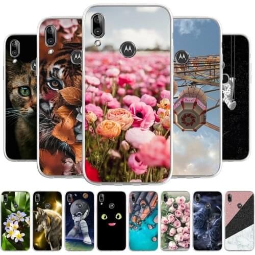 Cartoon Case For Motorola Moto E6 Plus Phone bags Cover Soft TPU Coque Capa Animal Painted Fundas Bumper