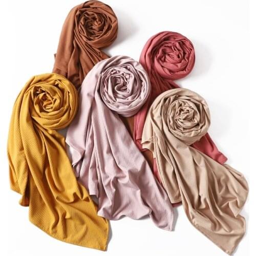 Notional Headscarf Fashion Headband Tide Trend Knitted Ribbed Cotton Scarf Stripe Decoration Four Seasons Pit Thread Headscarf