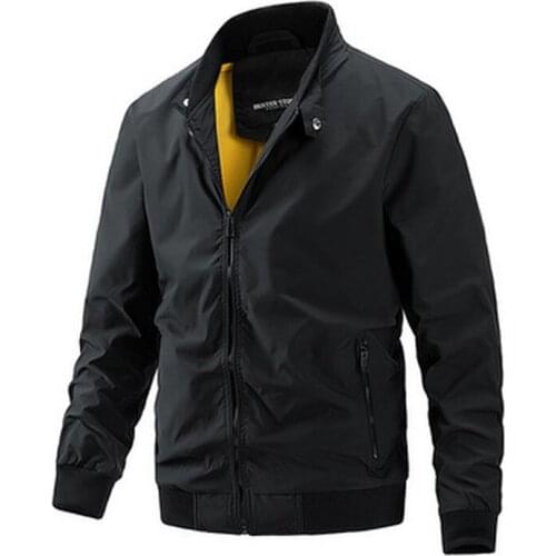 Solid Color Baseball Jacket Men Casual Stand Collar Bomber Mens Jackets New Autumn High Quality Slim Fit Jackets Male