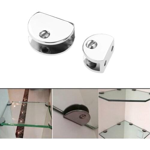 1Pc 6-12mm Zinc Alloy Flat Round Holder Glass Clamps Bracket Shelves Support Corner Bracket Clips for Window Balustrade Handrail