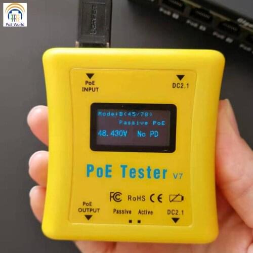 Quickly identify POE with RJ-45 POE Tester PoE Detector, Inline PoE Voltage, Current and Wattage Tester