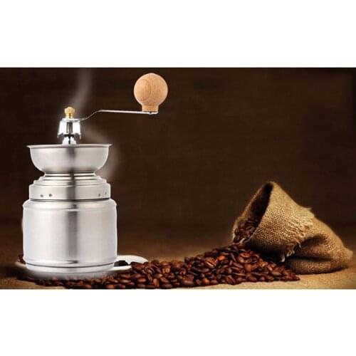 Manual Ceramic Burr Coffee Grinder Hand Mill Espresso Bean Beans Stainless