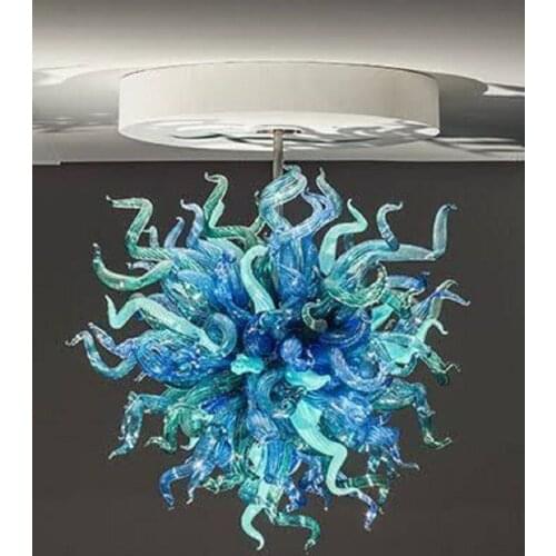 Contemporary Luxurious Bedroom Designs High Ceiling Lamp Blown LED Glass Chandelier