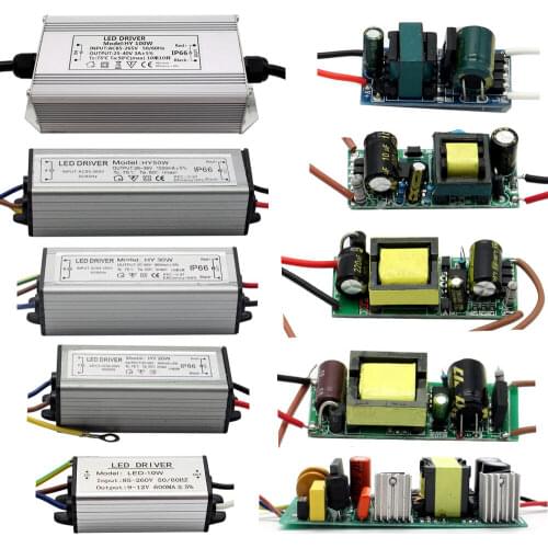 LED Driver 10W 20W 30W 50W 100W 300mA 600mA 900mA 1500mA Waterproof IP66 Lighting Transformers for DIY LED Lamp Power Supply