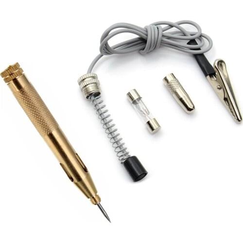 Copper DC 6V 12V 24V Light System Detector Probe Auto Car Light Circuit Tester Lamp Voltage Test Pen Diagnostic Tools