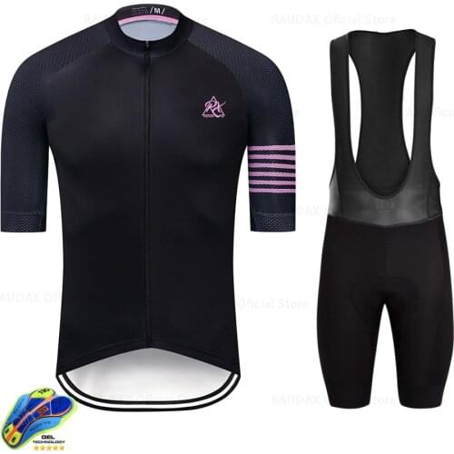 Raudax Cycling Jersey 2020 Summer Pro Team Bike Jersey Breathable MTB Maillot Ropa Ciclismo Bib Shorts Men Cycling Clothing