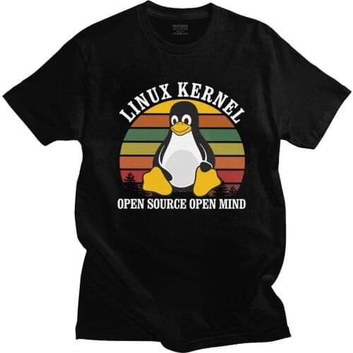 Vintage Linux Open Source Open Mind T Shirt Men Cotton Penguin Programmer Programming Coding Coder Tee Tops Casual Tshirt Gift