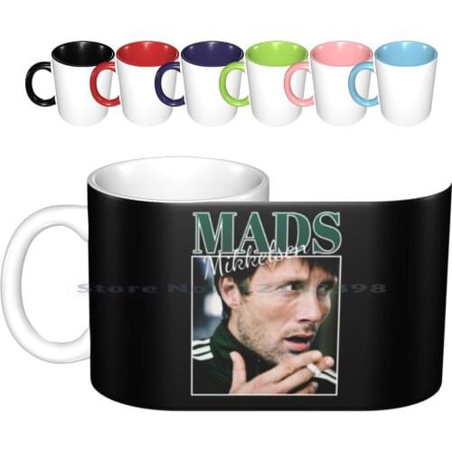 90s Vintage Mads Ceramic Mugs Coffee Cups Milk Tea Mug Mads Mikkelsen Hannibal Lecter Celebrity Polar Mads Mikkelsen Actor