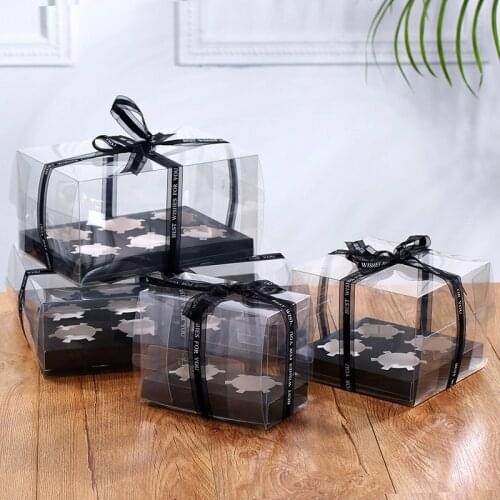 1PCS/Cup Cake Box Clear Transparent Gift Box Moon Cake/ Cupcake Packaging Box Wedding Party Cake 2 /4 /6/12Tablets