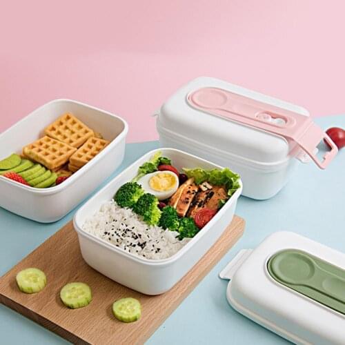 1000ml Lunch Box Wide Mouth Effective Plastic Rectangular Food Container Vacuum Preservation Food Bento Boxes Camping Supplies