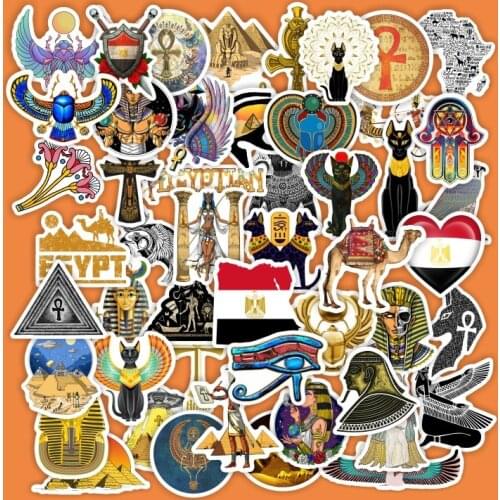 50Pcs Egyptian pyramids face cartoon stickers Decal For Snowboard Laptop Luggage Car Fridge Car-Styling Vinyl Home