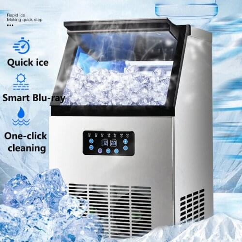 60/70kg/24h Ice Maker Intelligent Commercial Automatic Ice Cube Maker Square Shape Ice Making Machine Home Frozen Appliances