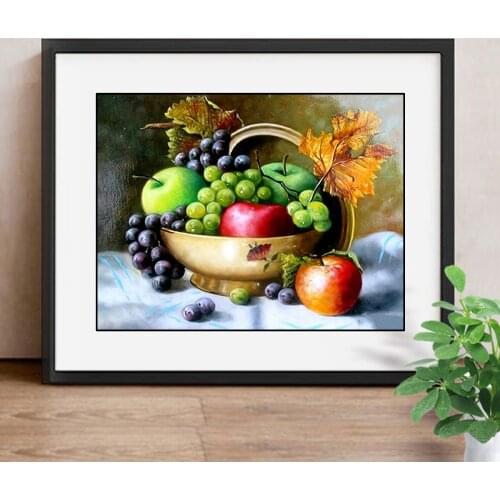 Diamond Embroidery Fruit 5D Full Diamond Mosaic Sets for Embroidery with Beads Decor for Kitchen Festival Gifts