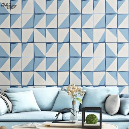 Beibehang AB with simple three-dimensional grid deer velvet leather pattern non-woven warm bedroomTV background wallpaper