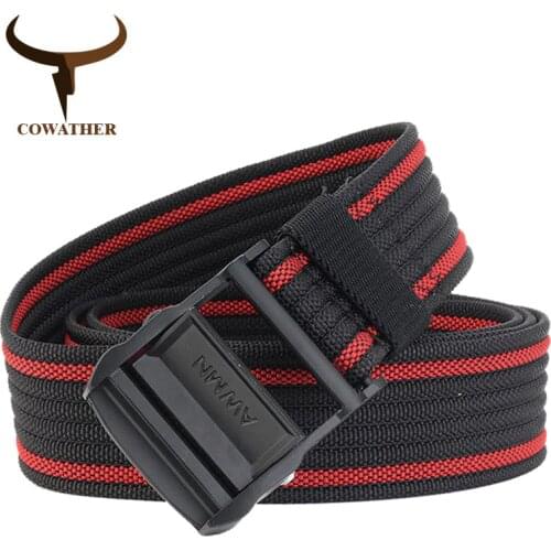 COWATHER casual men belts luxury nylon belts for men military outdoor tactical male strap fashion design buckle waistband NY012