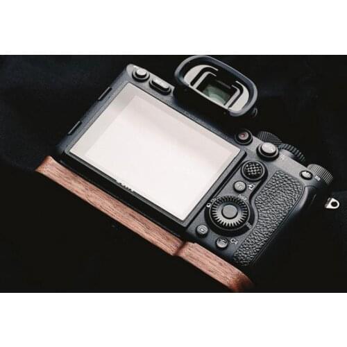 For Sony A7M4 A7R4 A9II A7R IV Walnut Wooden Wood Hand Grip Plate Bracket