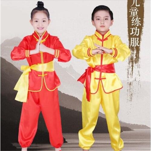 Children Chinese Traditional Wushu Clothing Kids Martial Arts Uniform Kung Fu Suit Girls Boys Stage Performance Tai Chi Costume