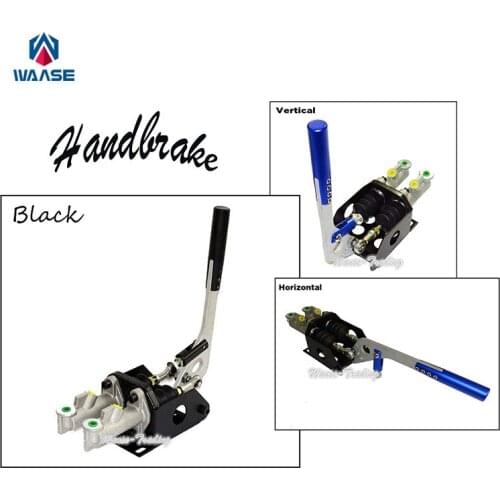 Twin Dual Master Cylinder Hydraulic Handbrake Drift E-Brake Parking Emergency Brake Lever Vertical / Horizontal Universal Black