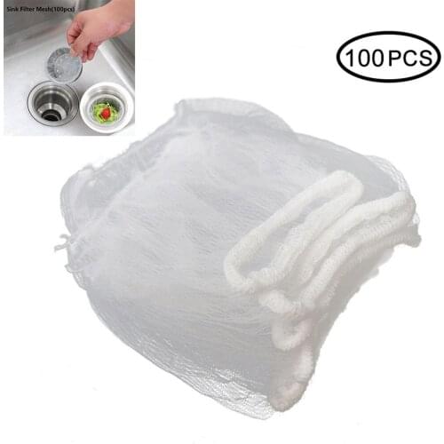 100/50pcs Sink Filter Mesh Kitchen Trash Strainer Bag Prevent Sink From Clogging Filter Bag For Bathroom Strainer Wash Basin Bag