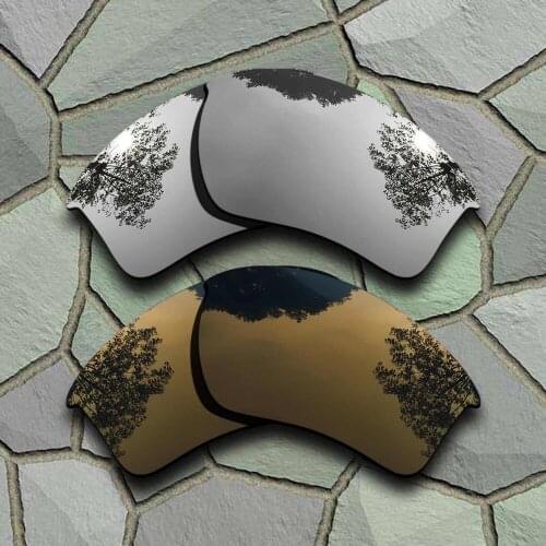 Chrome&Bronze Copper Sunglasses Polarized Replacement Lenses for Oakley Half Jacket 2.0 XL
