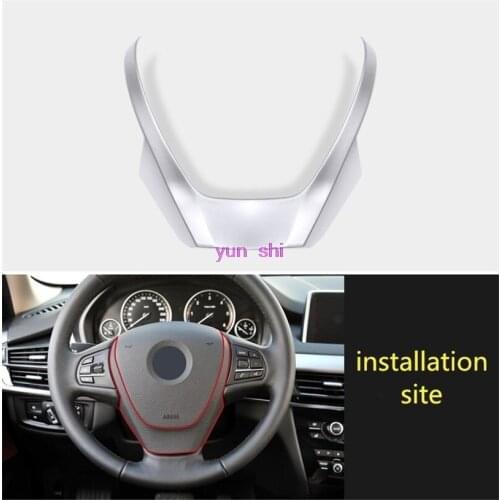 ABS Chrome Car steering wheel decoration sequins sticker Car-styling covers for BMW 2014-2016 X5 F15 accessories