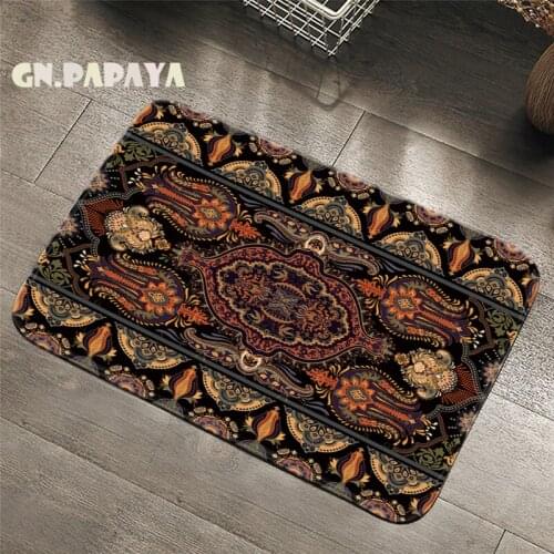 Retro indian mandalas Carpet bohemian Bathroom Floor Mats Toilet Rugs Kitchen Area Rug Art mandala Pad Absorbent Front Door Mat