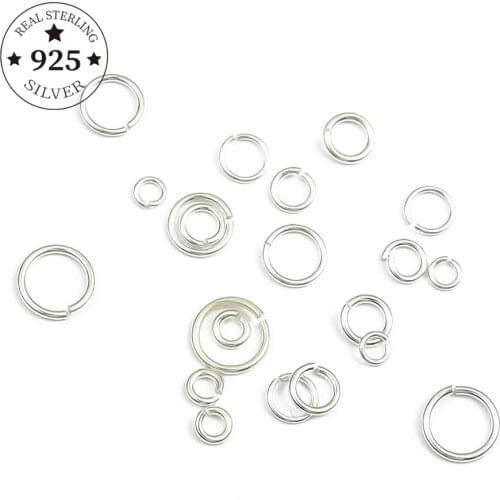20pcs Genuine Real Pure Solid 925 Sterling Silver Open Jump Rings Split Ring For Key Chains Jewelry Making Findings Accessories