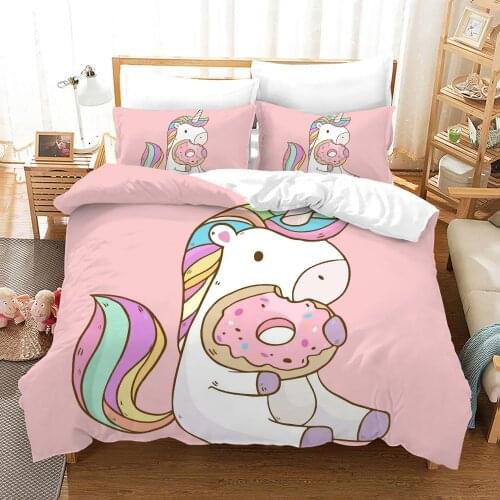 3D Bedding Set Cartoon Printed 3D Digital Printing Quilt Set Bedding Duvet Cover Queen King Quilt Cover Pillowcase