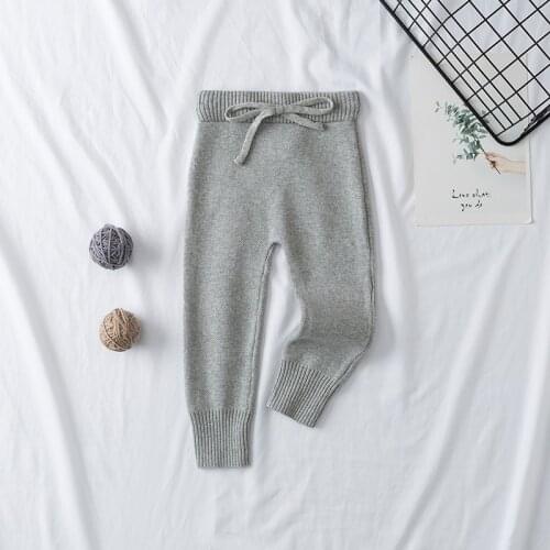 New Kids Girls Boys Pants Winter Fall Knitted Pants Toddler Bottom Pants Little Child Solid Color Boys Elastic Leggings Clothing