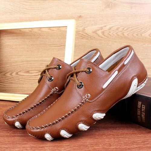 Loafers Shoes For Men 2021 Spring Summer Hot Sell Men Shoes Casual Lightweight Driving Shoes Genuine Leather Casual Loafers