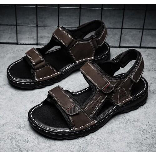 2018 39 leather slide wooden sandles male s mens for sandals sandalhas geta sneaker outdoor roman men massage shoes slip on