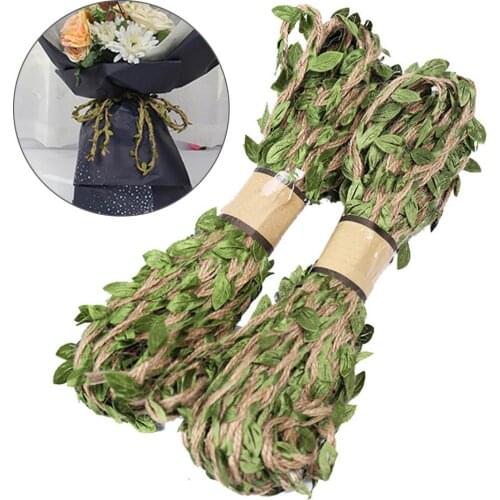 10m Leaf Natural Hessian Jute Twine Rope Burlap Ribbon Set DIY Craft Party Decor