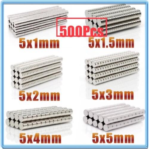 500Pcs Mini Small N35 Round Magnet 5x1 5x1.5 5x2 5x3 5x4 5x5 mm Neodymium Magnet Permanent NdFeB Super Strong Powerful Magnets