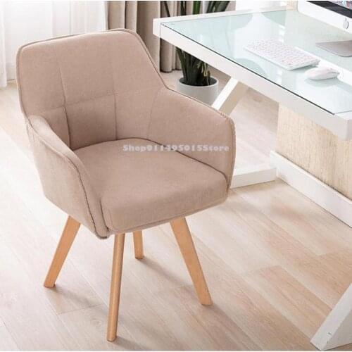 Nordic Computer Chair Fully Removable And Washable Desk Chair Simple Solid Wood Bedroom Sofa Chair Hotel Room Leisure Seat