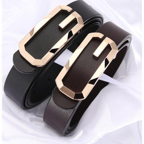 New Womens Belt Leather Suit Pants Stylish Smooth Buckle Personality Casual Jeans Belt Female belts for women luxury designer