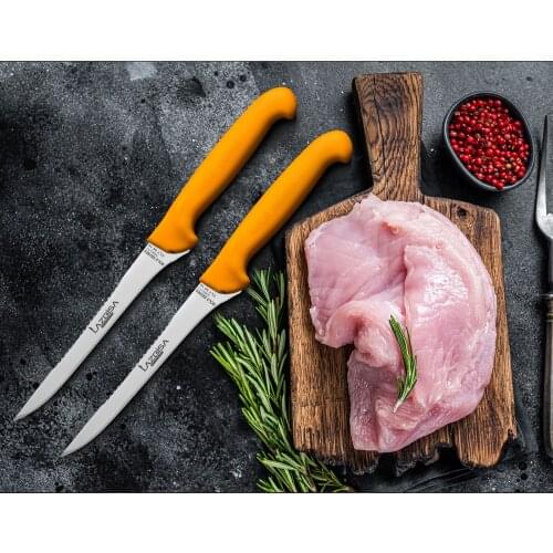 Lazbisa Knife Meat Bread Fruit Vegetable Kitchen Knife Set Top Serrated Fillet Knife Gold Series Набор кухонных ножей