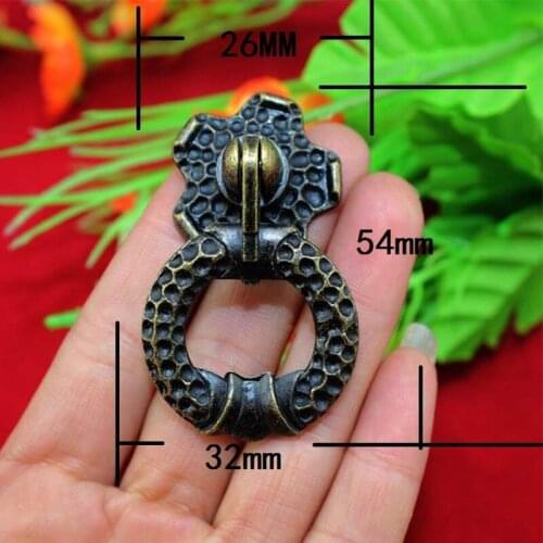 Bulk Alloy Vintage Cabinet Handles Knobs Kitchen Drawer Cupboard Ring Pull Handles Furniture Fittings,Bronze Tone,26*54mm,30Pcs