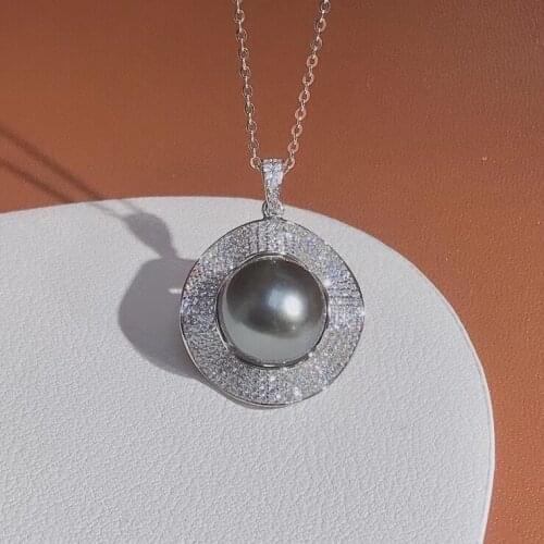 New Arrival 925 Sterling Silver Pendant Base Settings Mountings Findings Parts for Pearl Crystal Jade Agate Beads Stones