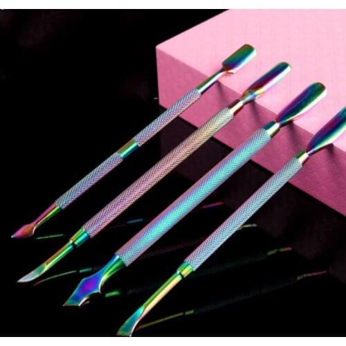 Nail Cuticle Pusher Tweezer Rainbow Cutter Nipper Clipper Dead Skin Remover Manicure Nail Art Tool