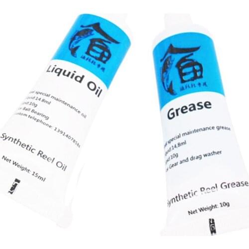 Fishing Reel Bearing Special Lubricant and Maintenance Grease Metal Fluted Disc Lubricating Oil Grease Set of 2