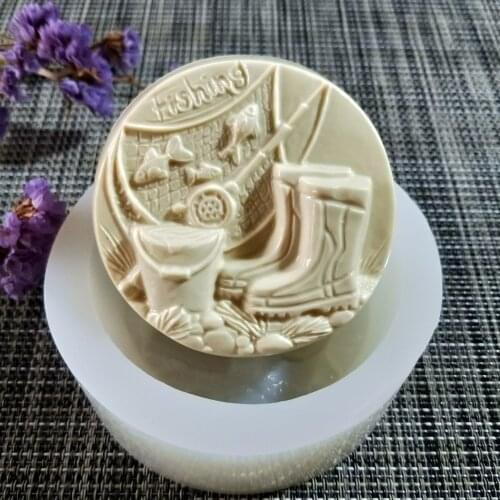 QT0162 PRZY silicone mold fishing soap mould boots handmade soap making molds candle silicone mold resin clay moulds