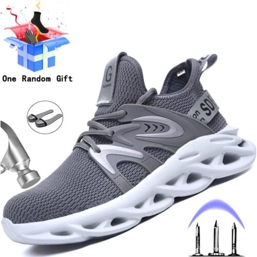 Working Sneakers Men Safety Shoes Work Boots Indestructible Steel Toe Shoes Safety Anti-piercing Security Boots Men Work Shoes