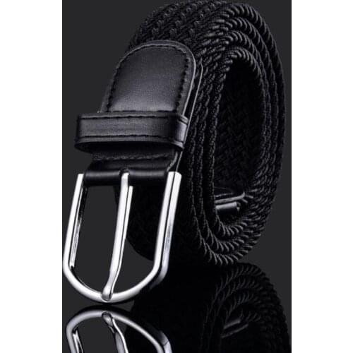 Men/women knitting beltCasual Stretch Woven Belt Womens Unisex Canvas Elastic Belts ForJeansElastique pin buckle belt Waistband