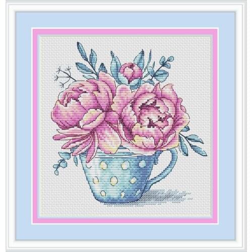PINK ROSE Cross Stitch Kit Packages Counted Cross-Stitching Kits New Pattern NOT PRINTED Cross stich Painting Set
