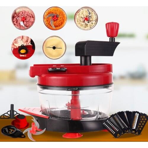 Manual Meat Grinder Shredder Cooking Mincing Machine Multi-Function Mini Meat Grinder Home Meshed Garlic Device Food Processor