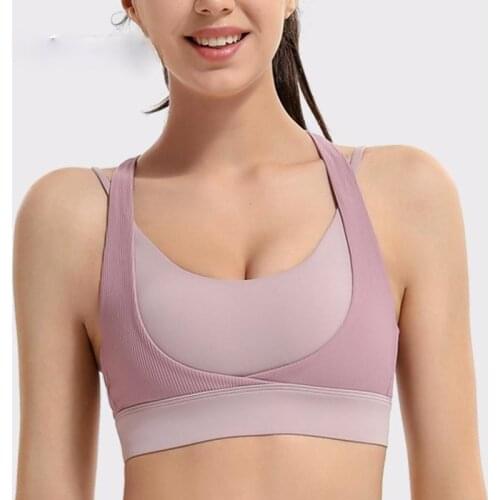 Sport Bras Women Padded Fitness Bra Patchwork Bralette Workout Wireless Running Vest Underwear Push Up Gym Top Crop