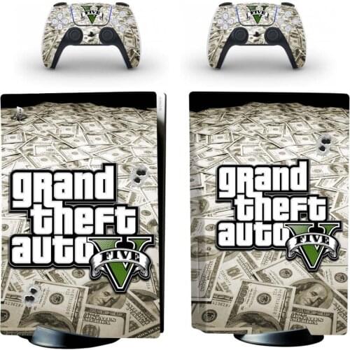 Grand Theft Auto V GTA 5 PS5 Standard Disc Edition Skin Sticker Decal for PlayStation 5 Console & Controller PS5 Skin Sticker