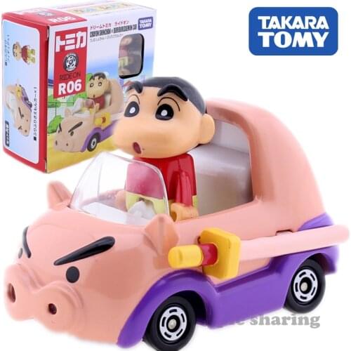 Takara Tomy TOMICA Dream Ride On R06 Crayon Shin Chan Car Diecast Anime Figure Baby Toys Funny Magic Kids Bauble