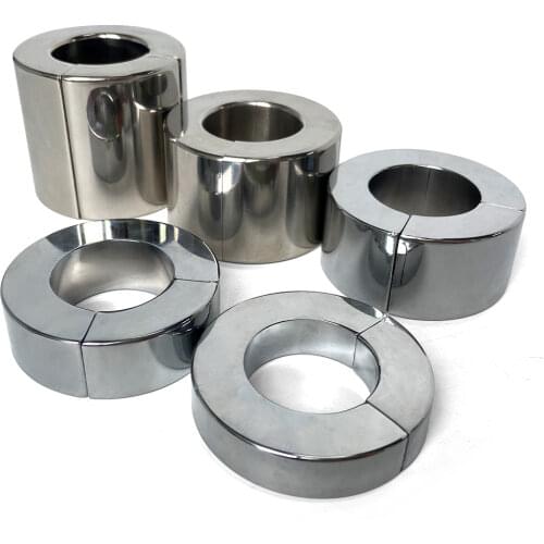 Heigh 14/20/30/41/56mm Heavy Duty Magnetic Metal Penis Cock Ring Stainless Steel Ball Scrotum Stretcher Big Men Erection Sex Toy